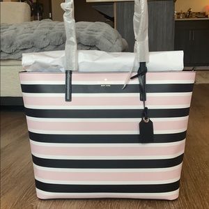 Kate Spade Janie celebration striped medium tote